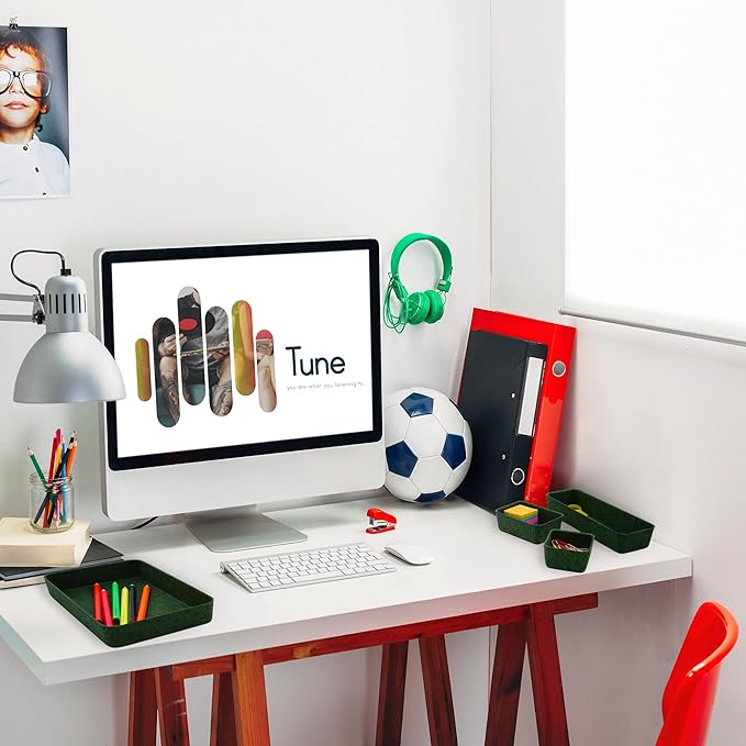 Desk drawer organizer bins shallow trays felt storage desktop box - Image 2