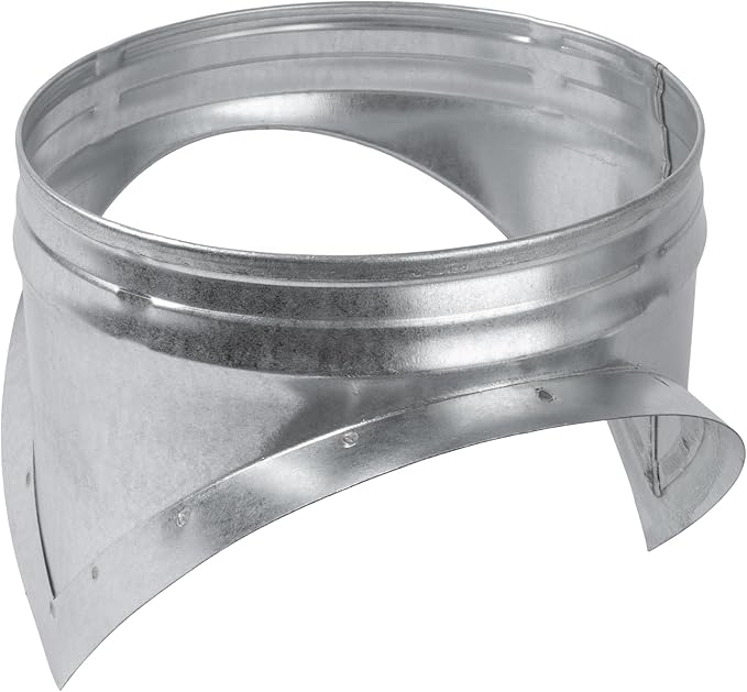 Galvanized Steel Saddle Takeoff – Round 90 Degree Splitter for 6” Duct with 6" Outlet Branch Connector - Range Hood Duct Adapter - Heavy Duty Supply/Exhaust Air Ventilation Duct Work Collar