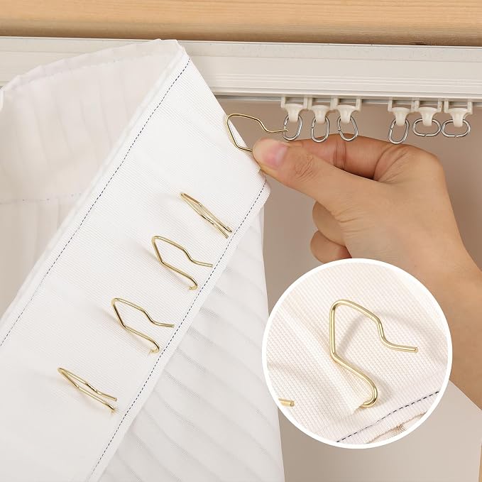 Outus 58 Pack Metal Curtain Hooks Pin-On Drapery 1.2x1, - Image 5