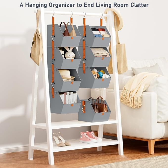 DIMJ 4-Tier Hanging Closet Organizer, Modular Bins - Image 5