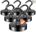 FINDMAG Black Magnet Hooks, 80LB+ Magnetic Hooks by FINDMAG