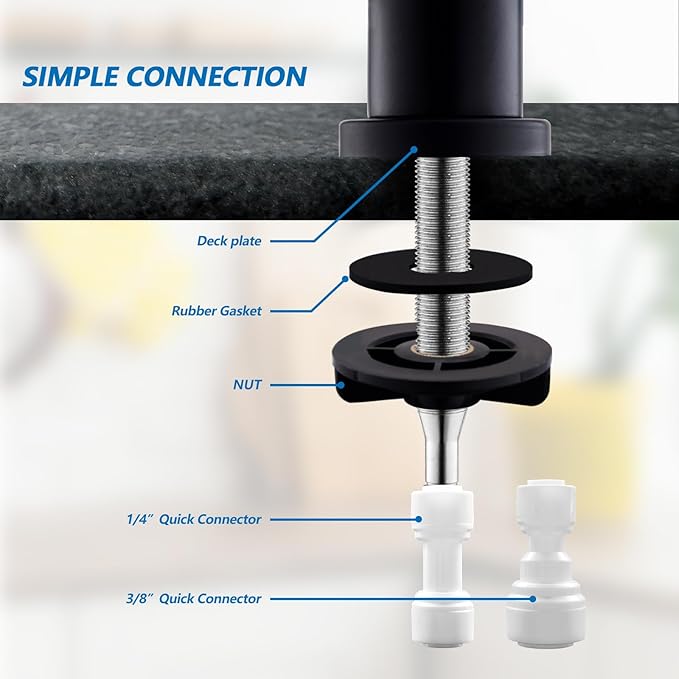 WEWE Drinking Water Faucet for RO System, Matte Black, Non-Air Gap | Lead-Free - Image 6