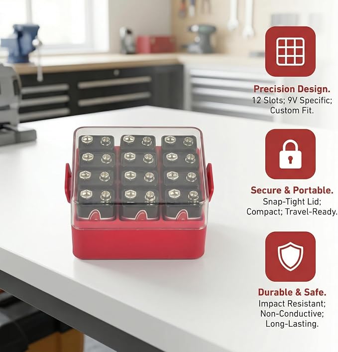ALCYON Plastic Battery Organizer Storage Case - Image 2