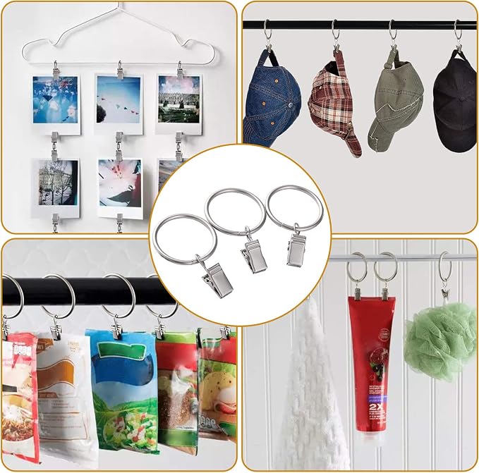 Lansian 44 Pack Curtain Rings - Image 3
