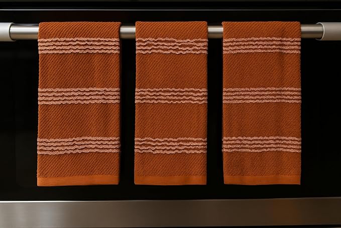 Terracotta Orange Rust Kitchen Dish Towels, 100% Cotton - Image 6