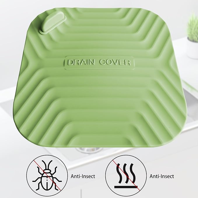 2 Pcs Green Shower Drain Cover Tub Stopper | Sewer Anti-Odor Mat Deodorizing - Image 4