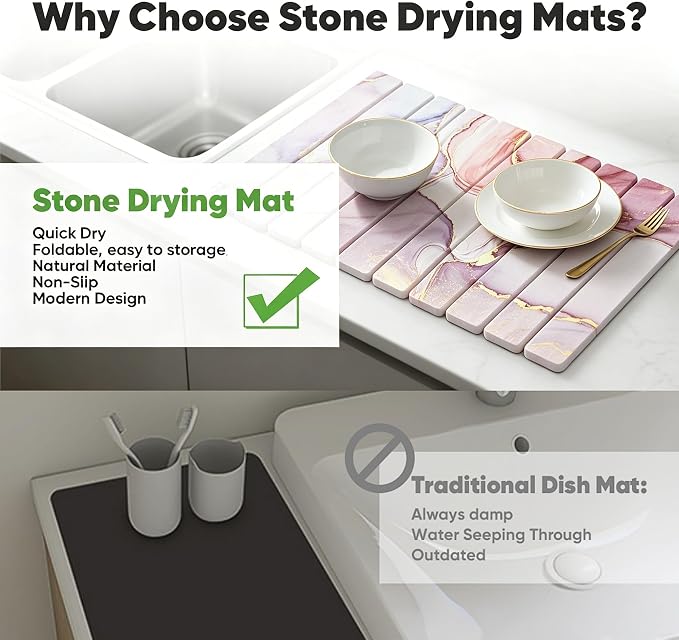 Stone Dish Drying Mat for Kitchen Counter - Image 5