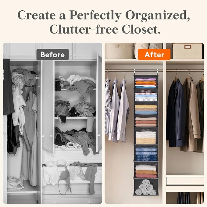 Lifewit 8 Tier Hanging Portable Closet Storage Organizer - Image 7