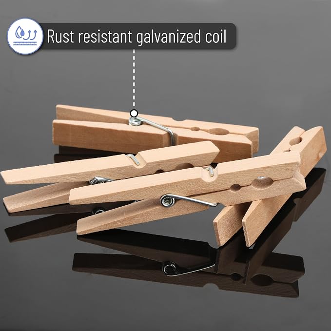 Mr. Pen- Large Wooden Clothes Pins, 4 Inch, 100 Pack, Heavy Duty Natural Wood - Image 4