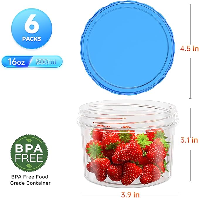 HOMETALL Freezer Storage Containers, Airtight Plastic | Food Storage Containers - Image 2