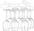 Wine Glass Rack Under Cabinet Drilling Free No Screw Steamware Holder Under Shelf Metal Wine Glasses Holders 304 Stainless Steel Hanger Storage Organizer Hanging Glass Fit for Bar Kitchen 3 Rows White