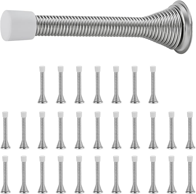 Ravinte Door Stoppers, 30 Pack Satin Nickel Spring Door Stops | Stoppers by Ravinte