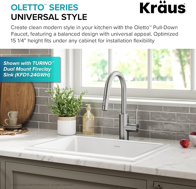 KRAUS Spot Free Stainless Steel Pull Down Kitchen Faucet KPF-2620SFS | - Image 4