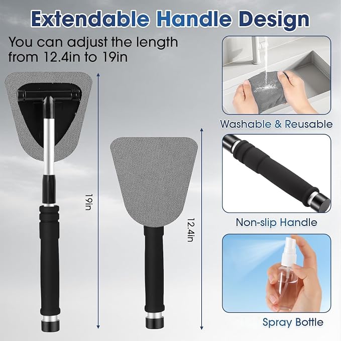 Gray Windshield Cleaner Tool, Car Interior Cleaning Kit - Image 4