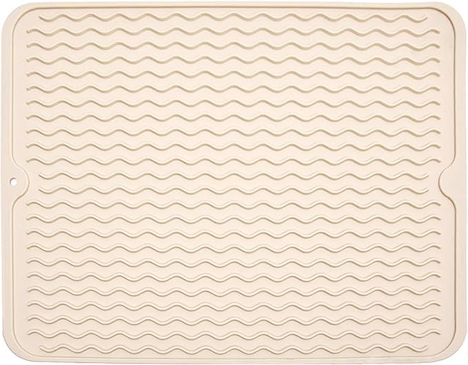 Silicone Dish Drying Mat, Non-Slip Easy Clean Sink Mat, Large Heat-resistant by MODENGKONGJIAN