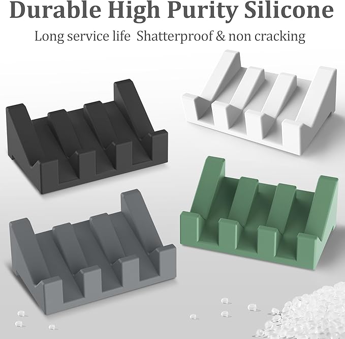 Silicone Self Draining Soap Dish, 1 Pcs, Bathtub/Shower Soap Holder with Drainage, White