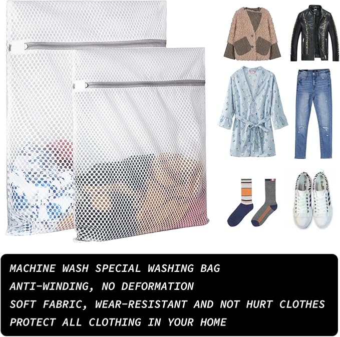 SUERIV Extra Large Honeycomb Mesh Laundry Bag125gsm Net Fabric Durable and - Image 6