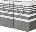 2 Pack Grey Laundry Baskets 75L Large, Collapsible Laundry Hamper Dirty Clothes by MANYOND