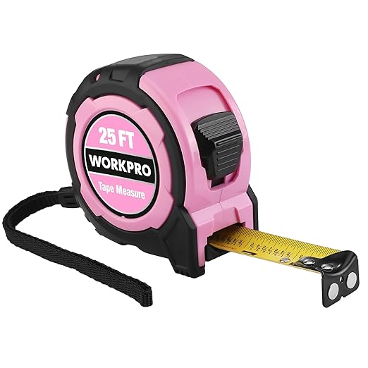 WORKPRO 25FT Pink Tape Measure, 1/8 Fractions Easy Read Measuring Tape by WORKPRO