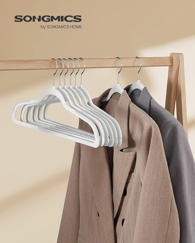 SONGMICS Plastic Clothes Hangers, Space-Saving | 0.2 Inches Thick, 17.7 Inches - Image 2