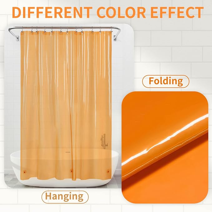 Barossa Design Clear Orange Stall Shower Curtain Liner - Image 2