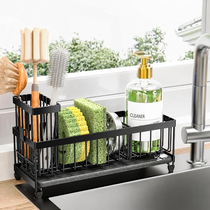Cisily Sponge Holder for Kitchen Sink, Sink Caddy Organizer by CISILYHOMELIFE