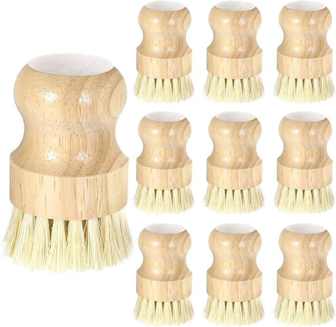 Molain 10 Pack Bamboo Dish Brush Set, Natural Dish Scrub Brush by Molain