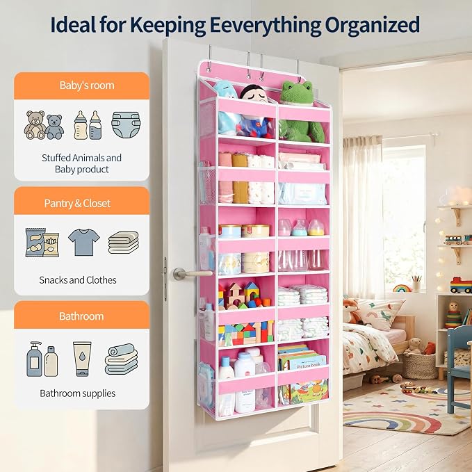 Yecaye 5 Tier Over The Door Organizer, 10 Compartments Large Door Storage | 20" - Image 8