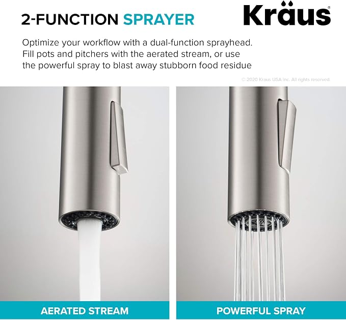 KRAUS Champagne Bronze 20 in Pull Down Kitchen Faucet KPF-2821SFACB | - Image 11