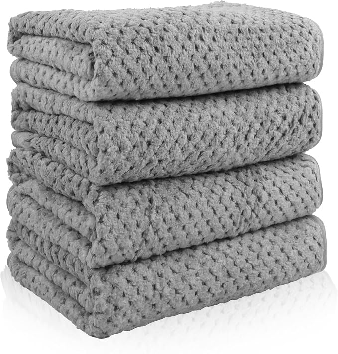 4 Pack Quick to Dry Hand Towels Microfiber 14 x 30 Inches | Highly Absorbent by Unknown