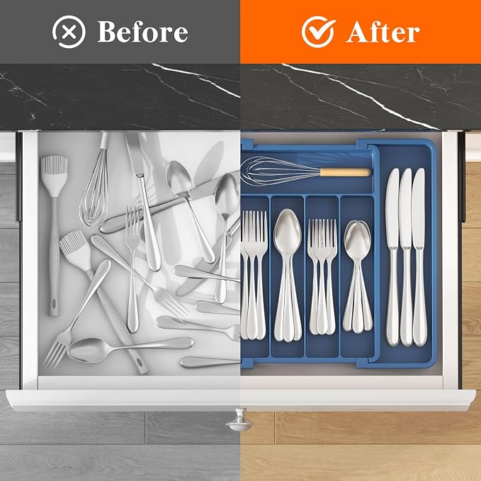 Lifewit Expandable Silverware Drawer Organizer, Kitchen Utensil Tray | BPA-free - Image 4