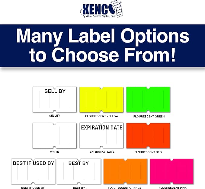 Kenco BK 1 Line Price Gun Kit - Includes 6,000 Labels, 2 Ink Rollers, Label Scraper - 8 Digit Labeler for Pricing, Dating, and Coding (BK-1 KIT 120,000 Labels)