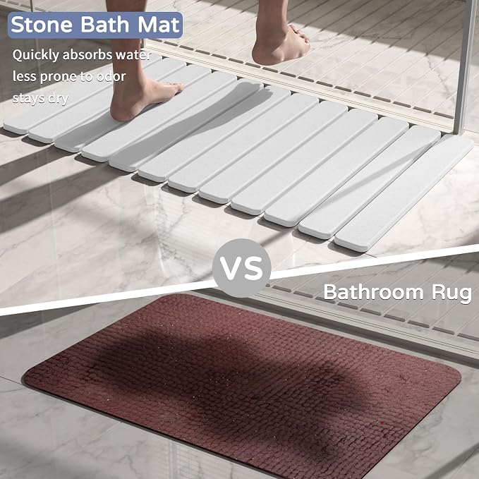 Large Stone Bath Mat 31.5 x 19.7in, Diatomaceous Earth Mat - Image 7