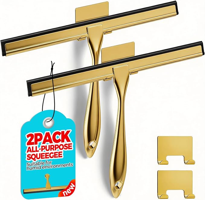 2pcs Shower Squeegee for Glass Doors by ALFLOD