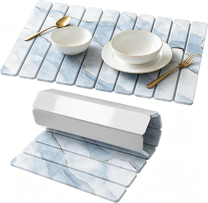 Stone Drying Mat for Kitchen Counter, Quick Diatomaceous Earth Mats for Dishes by Unknown
