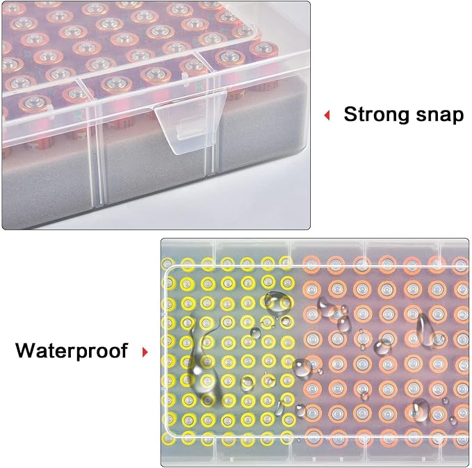 Xuerdon 134-Slot Battery Organizer Storage Case - Image 8