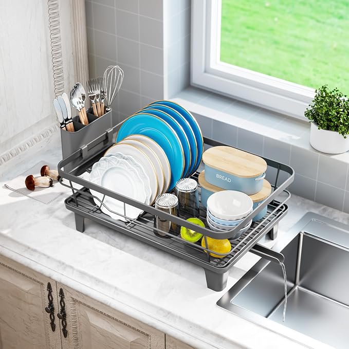 Urakify Dish Drying Rack for Kitchen Counter, 16.5" L x 12.2" W, Sink Dish Rack - Image 9