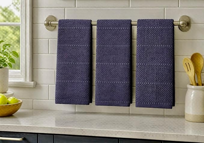 Serafina Home Eggplant Purple Kitchen Hand Dish Towels: Oversized 28" x 18" - Image 6