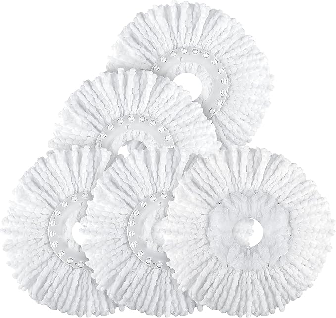 Spin Mop Replacement Heads for Hurricane 360 Round Mop Head, 5 PK by MXZONE