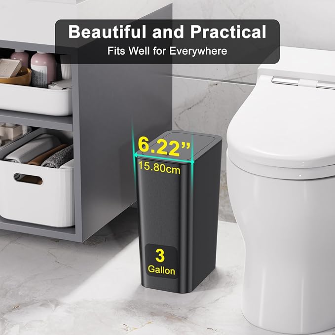N. NETDOT 3 Pack 3 Gallon Small Trash Can - Image 2