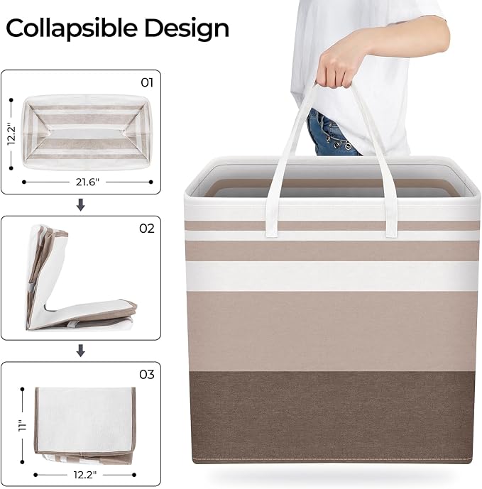 HomeHacks 2 Pack Large Laundry Baskets, Laundry Hampers Bags | Waterproof - Image 8