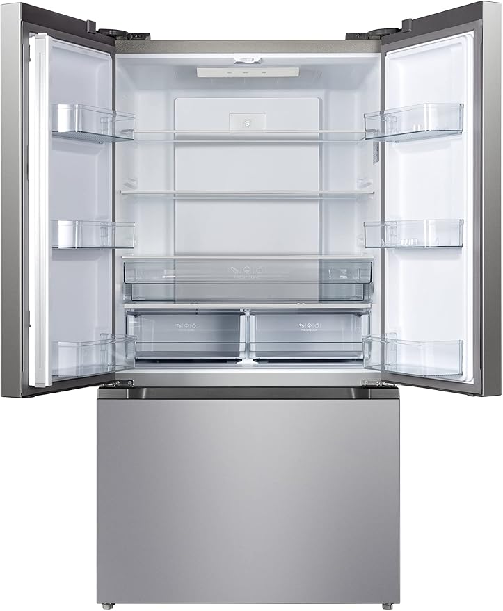 Hamilton Beach HBF2067 French Door Full Size Refrigerator with Freezer Drawer, 20.3 cu ft, Stainless Steel