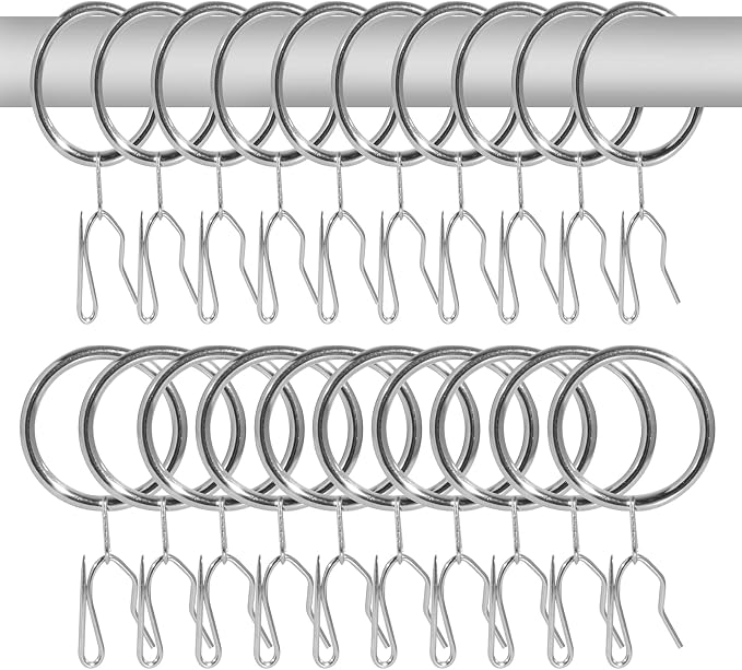 40 Pcs Metal Curtain Rings Drapery Rings and 40 Pcs Metal Drapery Pins Drapery by WISION