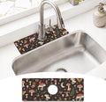 Vintage Black Mushrooms Butterfly Kitchen Sink Splash Guard Faucet Mat by puwbnhj