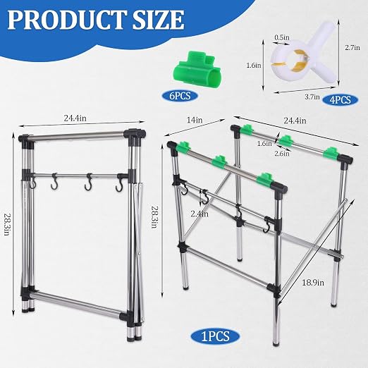 Foldable Leaf Bag Holder, 30-45 Gallon Stainless Steel Trash Bag Holder | Heavy - Image 2