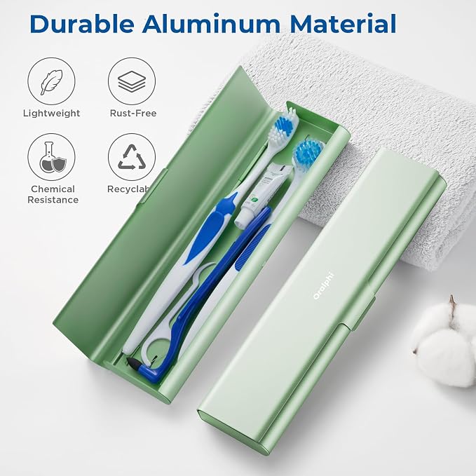 Wider Aluminum Toothbrush Travel Case, Portable Travel Toothbrush Holder - Image 2