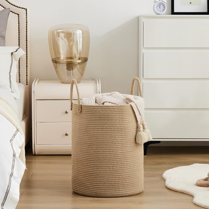 Woven Rope Laundry Hamper Basket by YOUDENOVA, 72L Tall Luandry Basket - Image 5