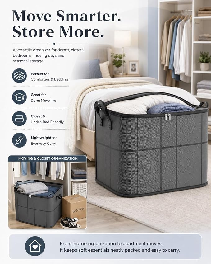 3 Pack 180L Spacious Moving Storage Bin, Portable Moving Storage Bags, Foldable - Image 7