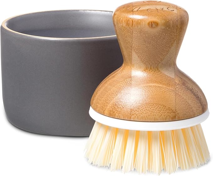 Full Circle Bubbly Palm Brush & Ceramic Soap Dispenser by Unknown