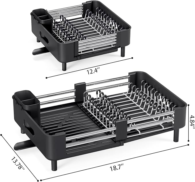 Urackify Extendable Stainless Dish Drying Rack - Image 6